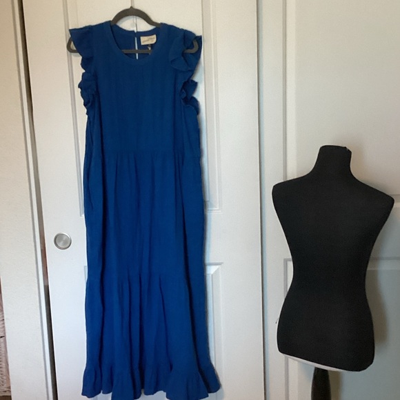 Universal Thread  Blue Ruffle Maxi Dress XXL NWT - Picture 1 of 10